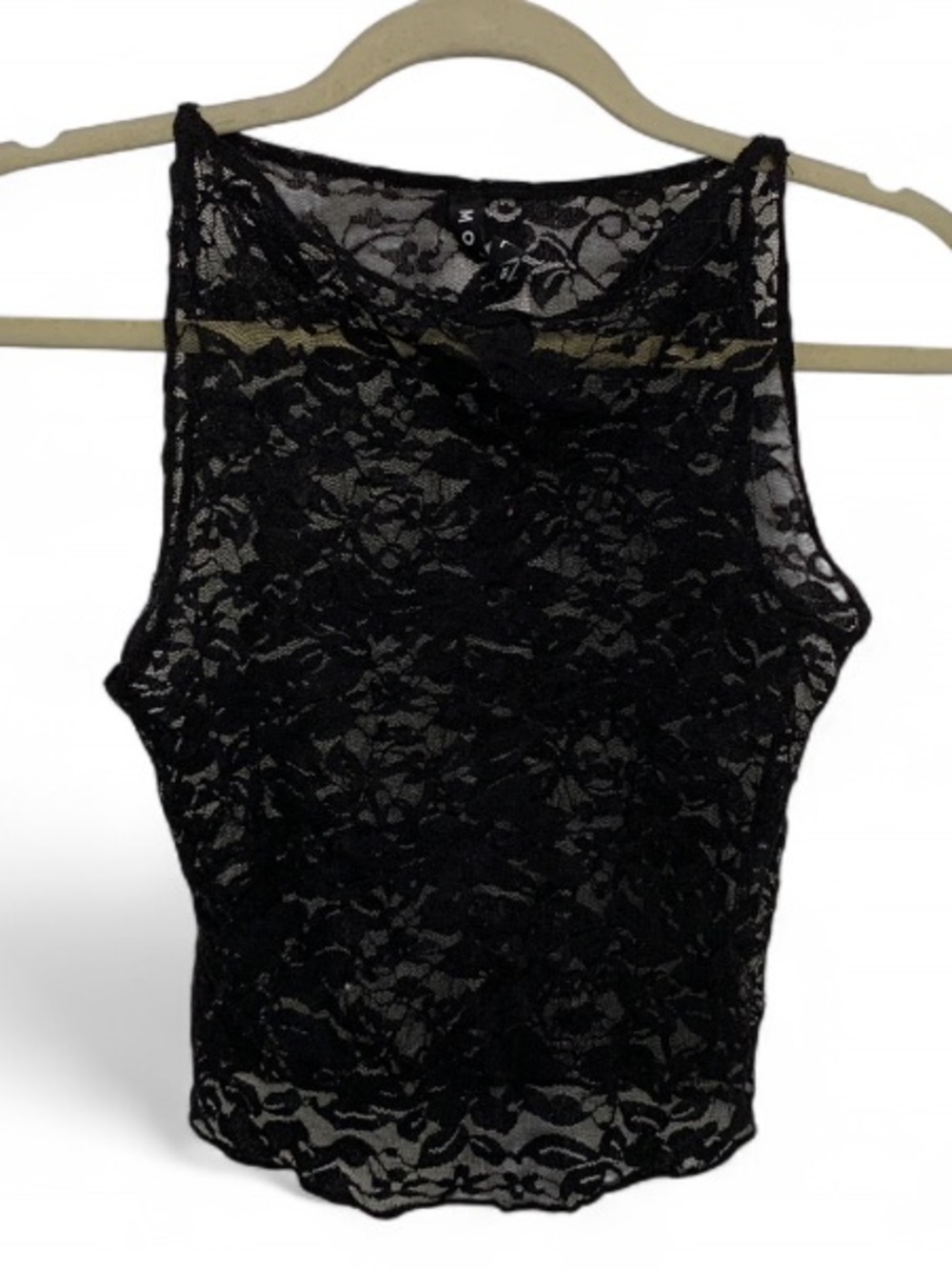 Motel Rocks Black Lace Cropped Camisole